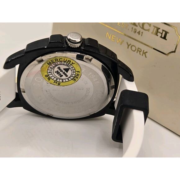 New COACH 1941 Ladies' 41mm Black Ceramic Silicone Watch. Box + Papers. - Picture 16 of 16